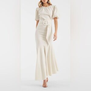 Sachin & Babi Camila flared hem dress in Ivory/White